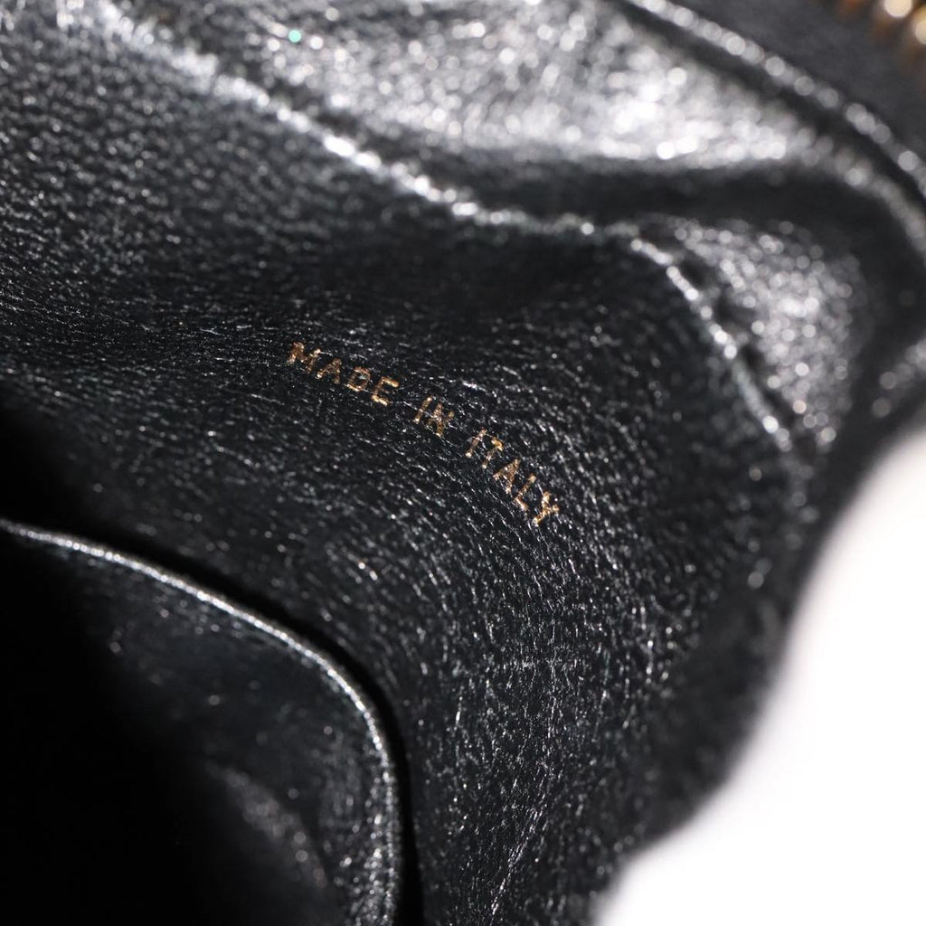 CHANEL Matelasse Hand Bag Suede Black CC 107630