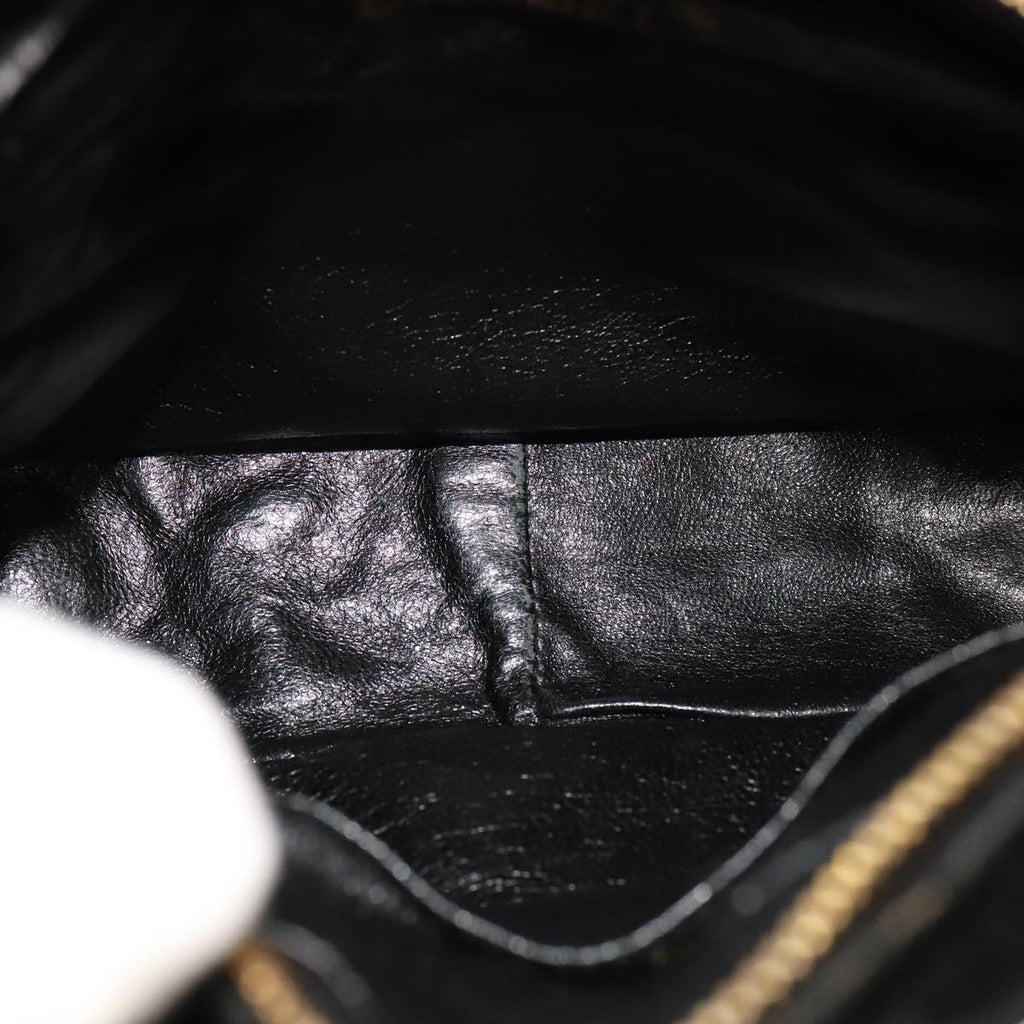 CHANEL Matelasse Hand Bag Suede Black CC 107630
