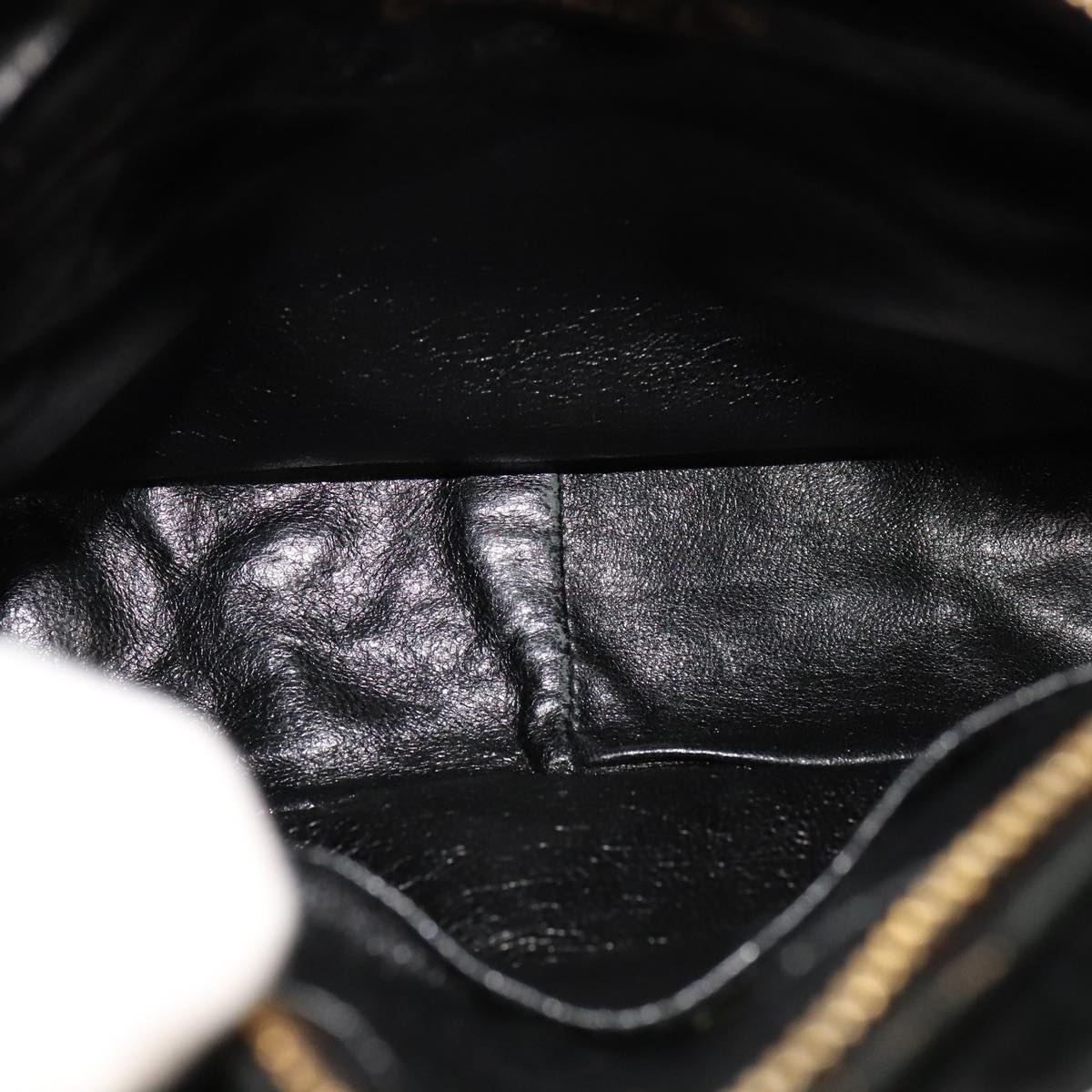 CHANEL Matelasse Hand Bag Suede Black CC 107630