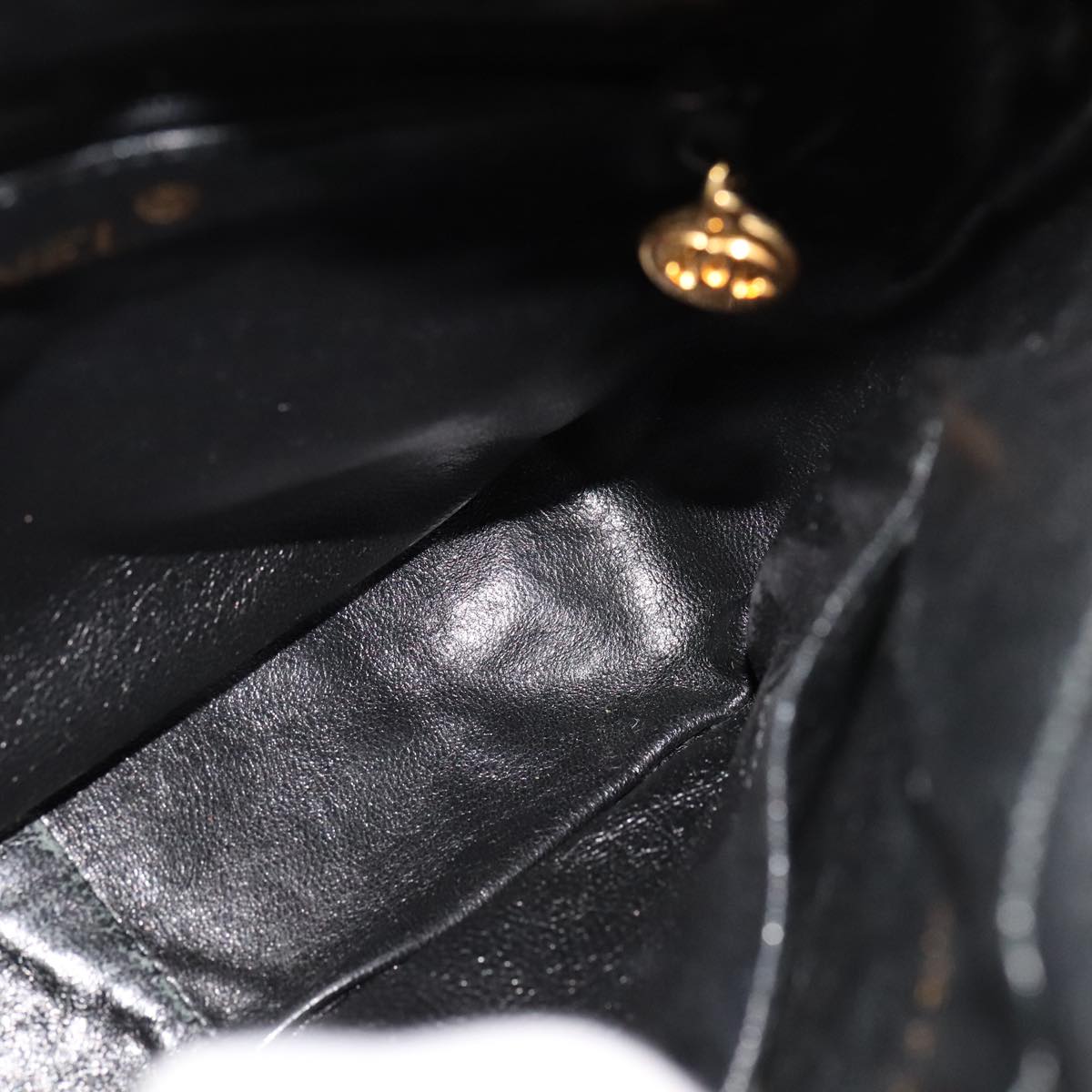 CHANEL Matelasse Hand Bag Suede Black CC 107630