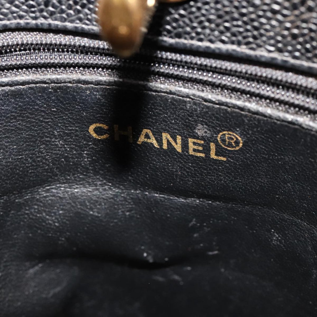 CHANEL Matelasse Tote Bag Caviar Skin Black CC 107636