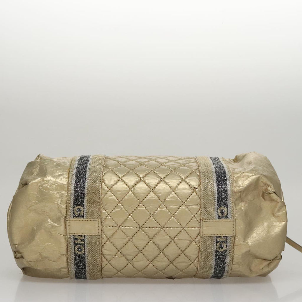 CHANEL Hand Bag Coated Canvas Gold Tone CC 107865