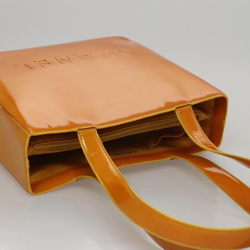 CHANEL Tote Bag Enamel Yellow Gold CC 108002