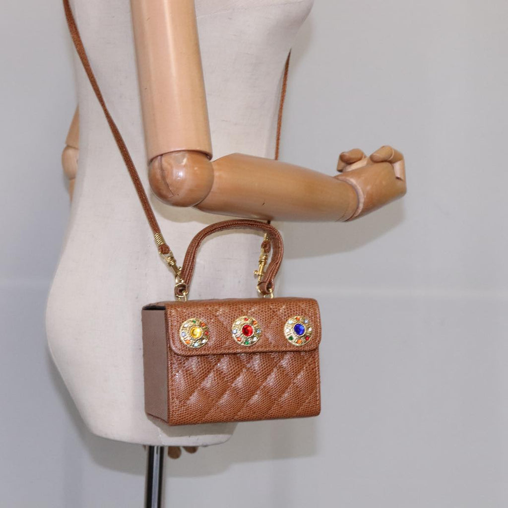 FENDI Vanity Hand Bag Leather 2way Brown 108006A