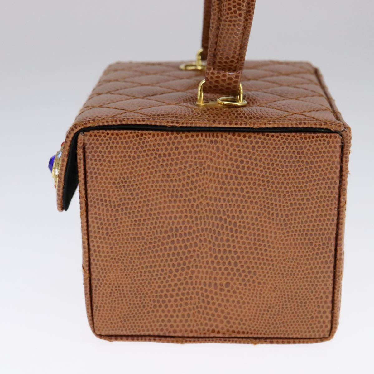 FENDI Vanity Hand Bag Leather 2way Brown 108006A