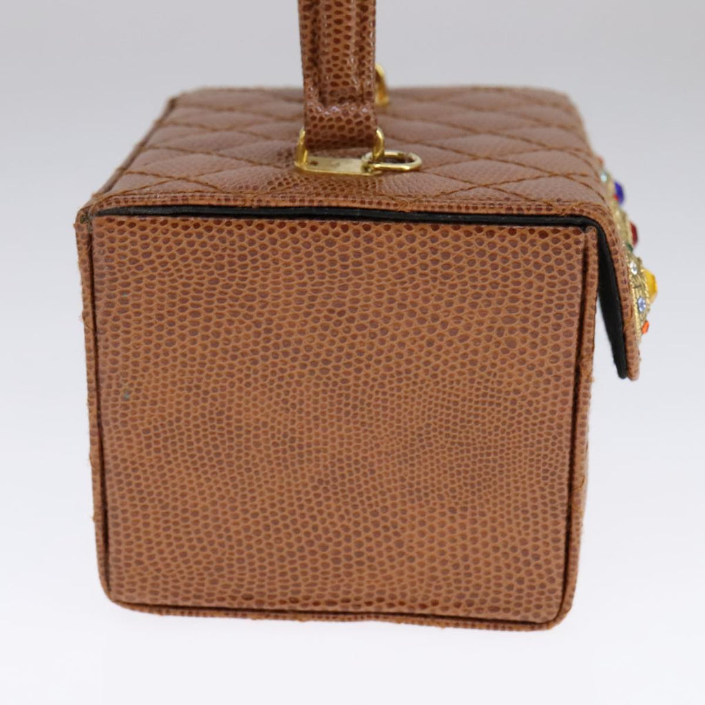 FENDI Vanity Hand Bag Leather 2way Brown 108006A