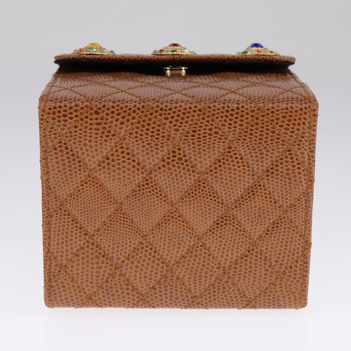 FENDI Vanity Hand Bag Leather 2way Brown 108006A