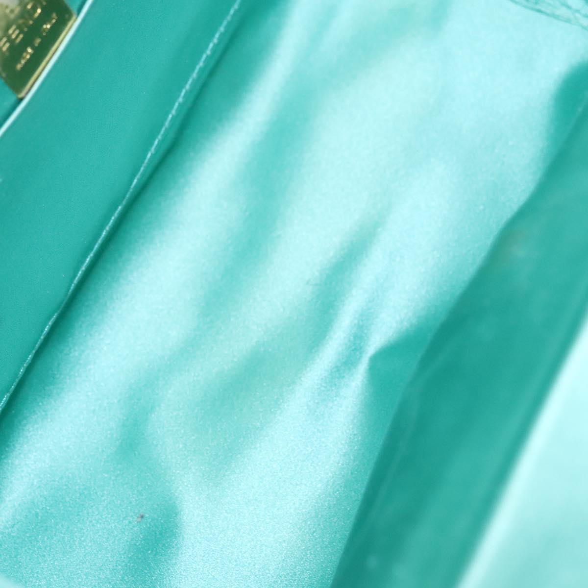 FENDI Hand Bag Leather Gold Turquoise 108060