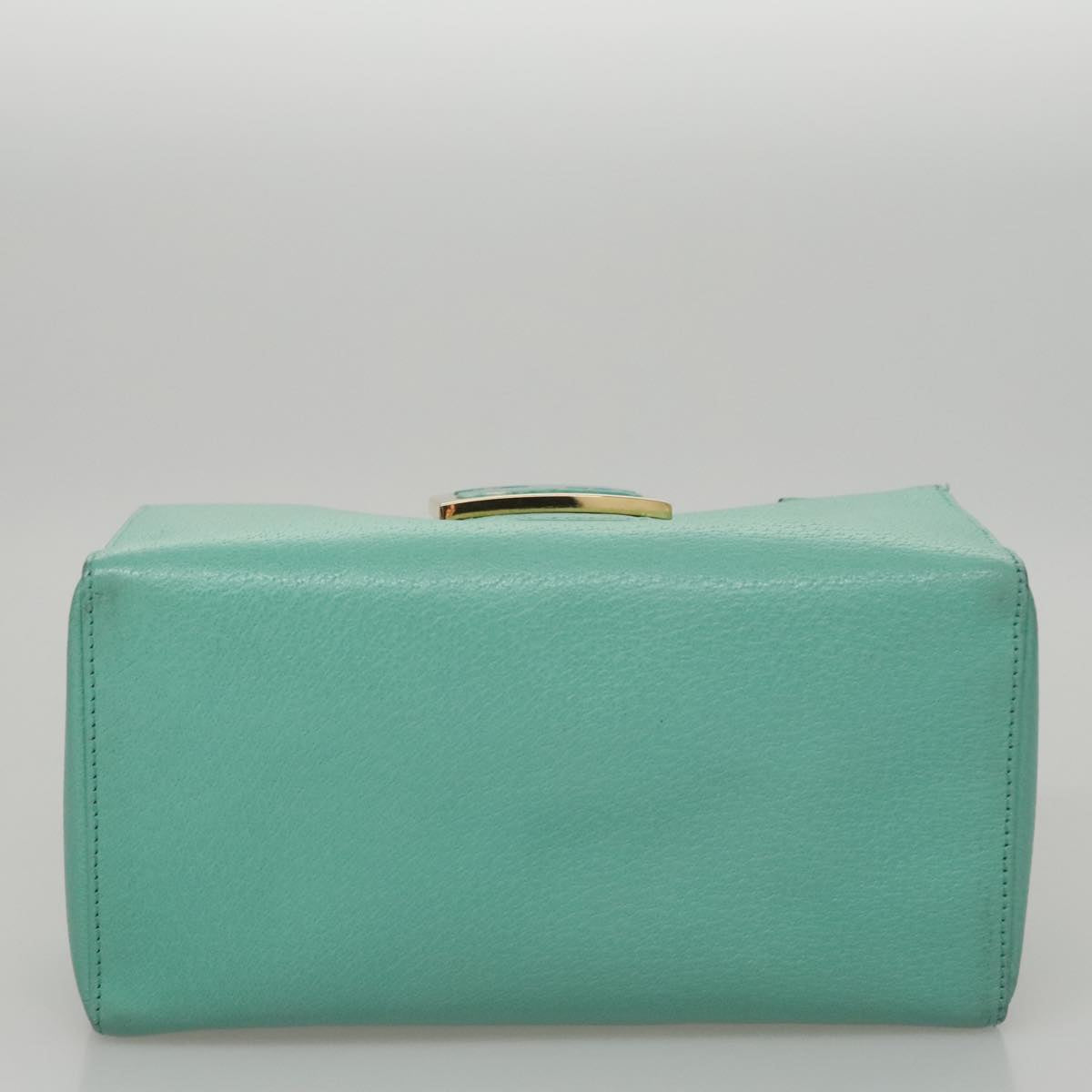 FENDI Hand Bag Leather Gold Turquoise 108060