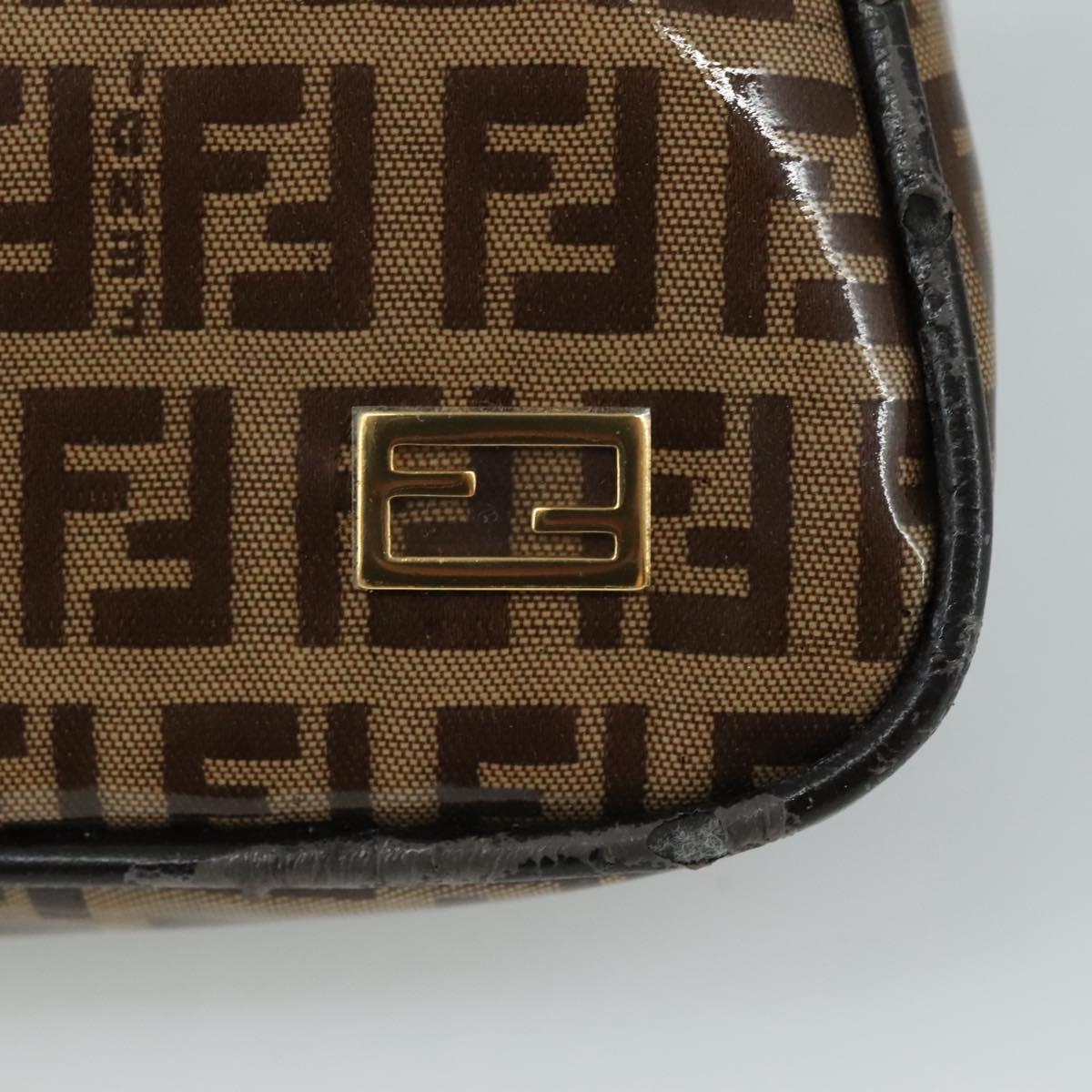 FENDI Zucchino Canvas Pouch Brown 108302