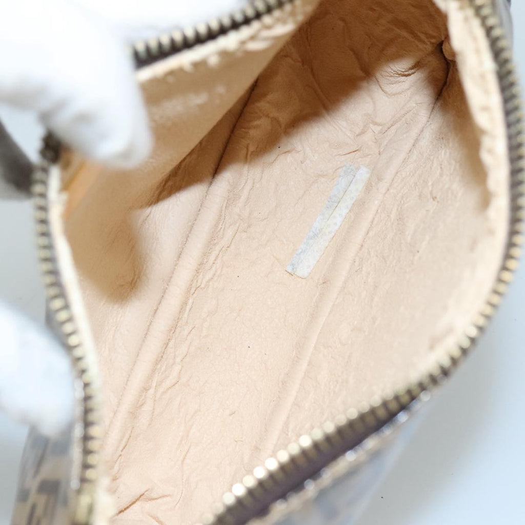 FENDI Zucchino Canvas Pouch Brown 108302