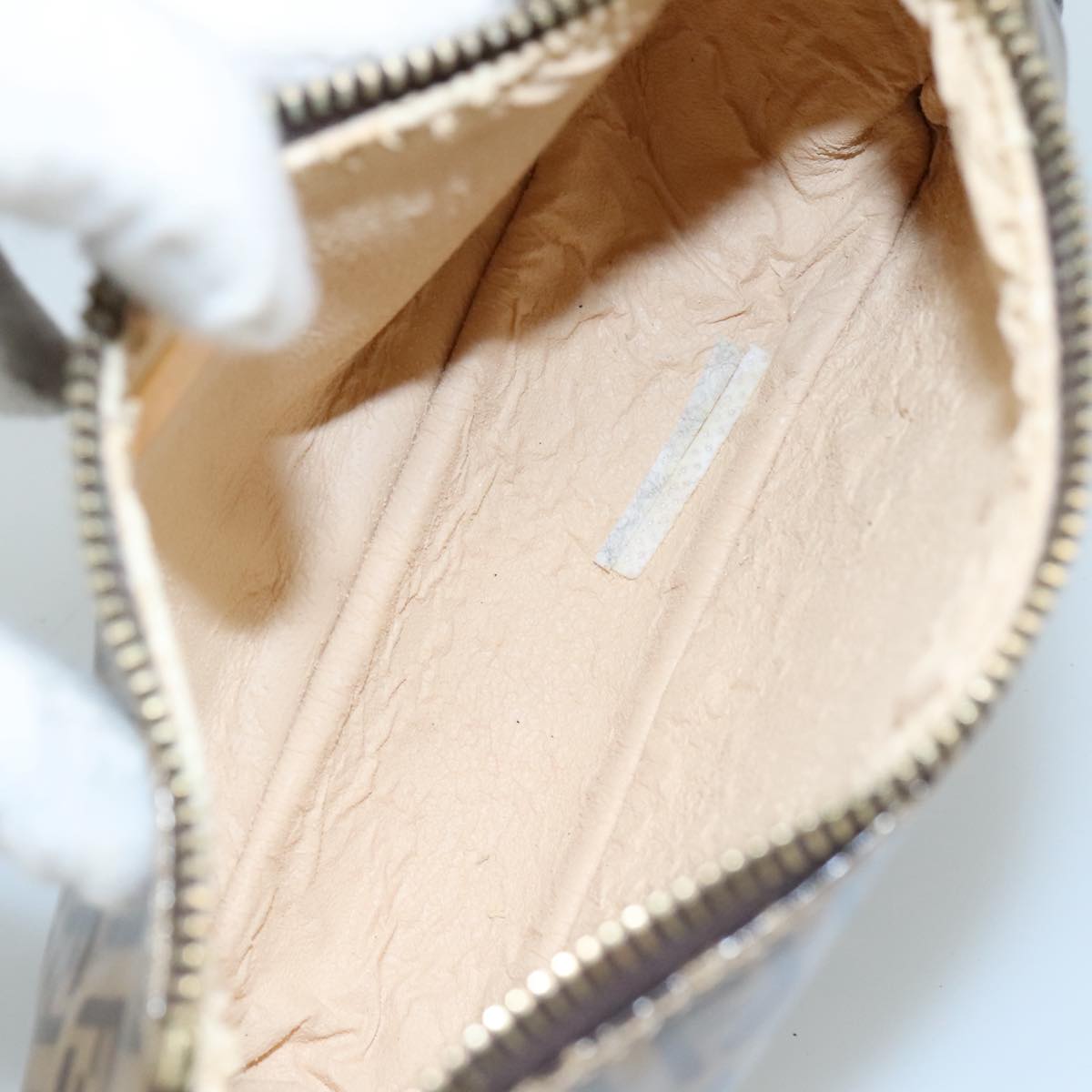 FENDI Zucchino Canvas Pouch Brown 108302