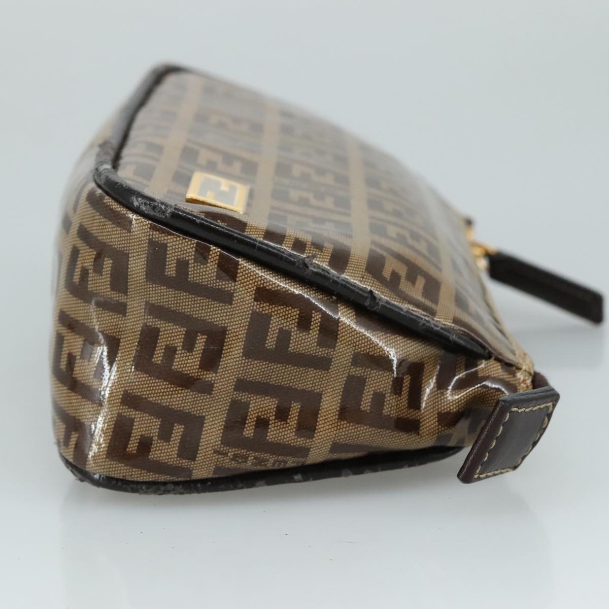 FENDI Zucchino Canvas Pouch Brown 108302
