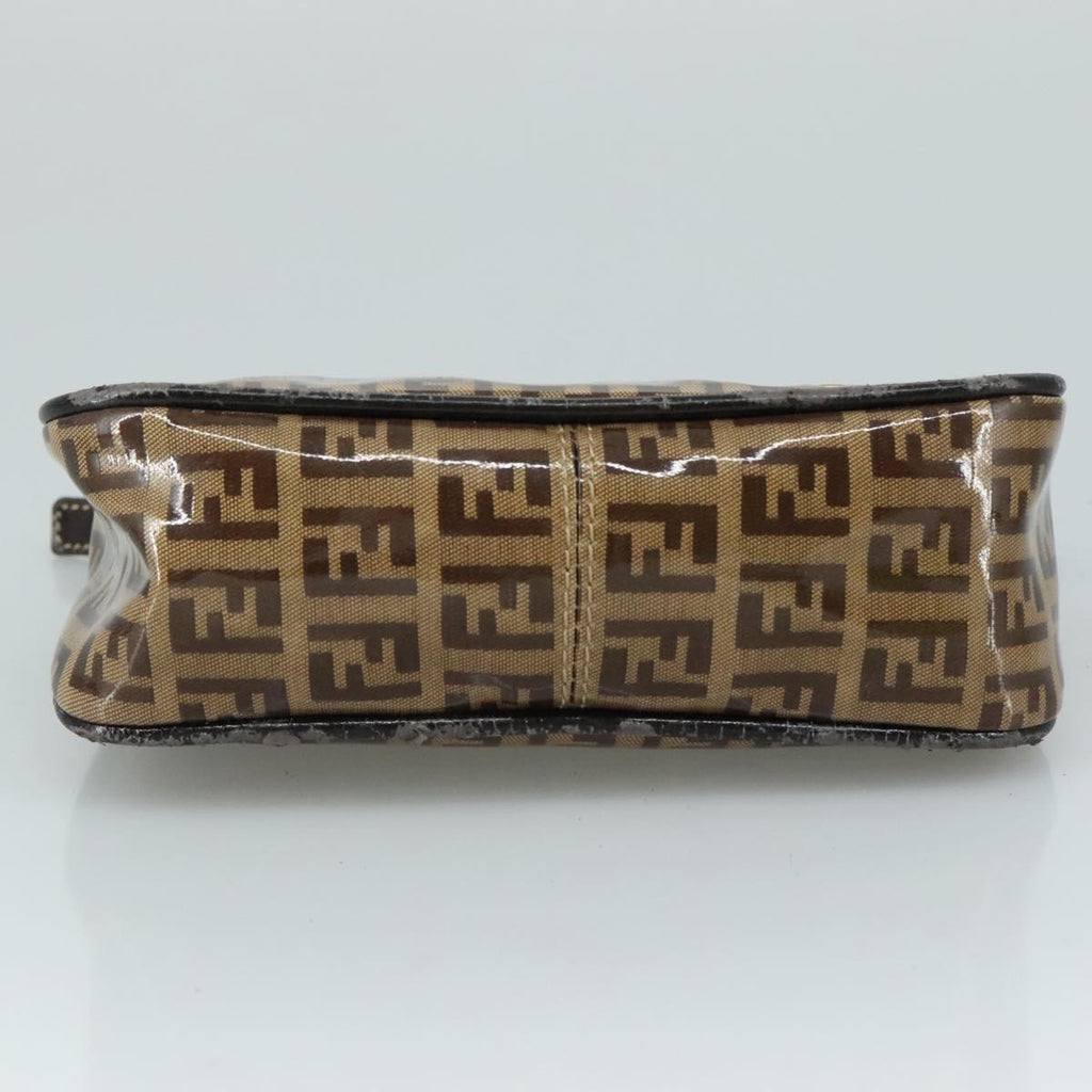 FENDI Zucchino Canvas Pouch Brown 108302