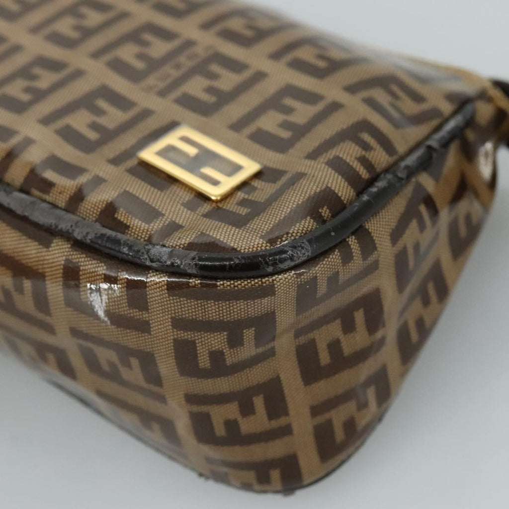 FENDI Zucchino Canvas Pouch Brown 108302