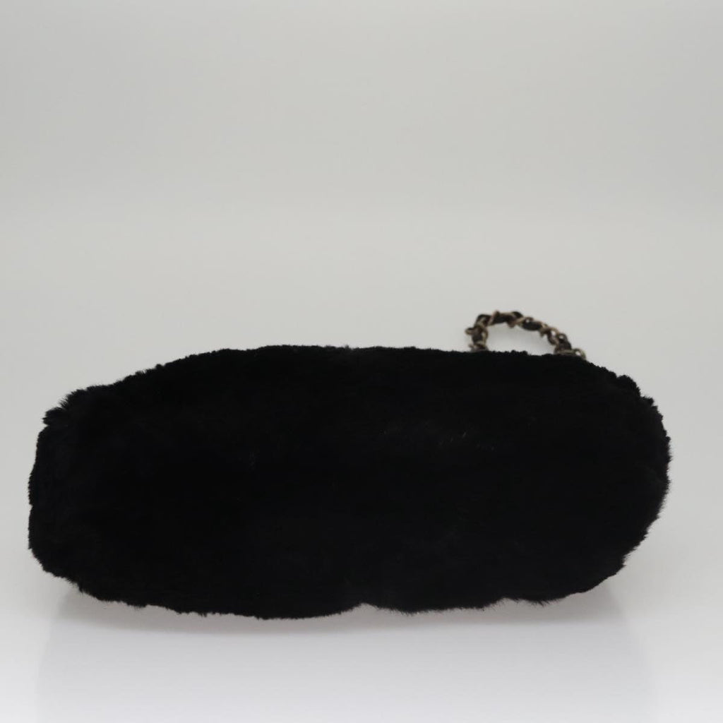 CHANEL Chain Shoulder Bag Leather Black CC 108324