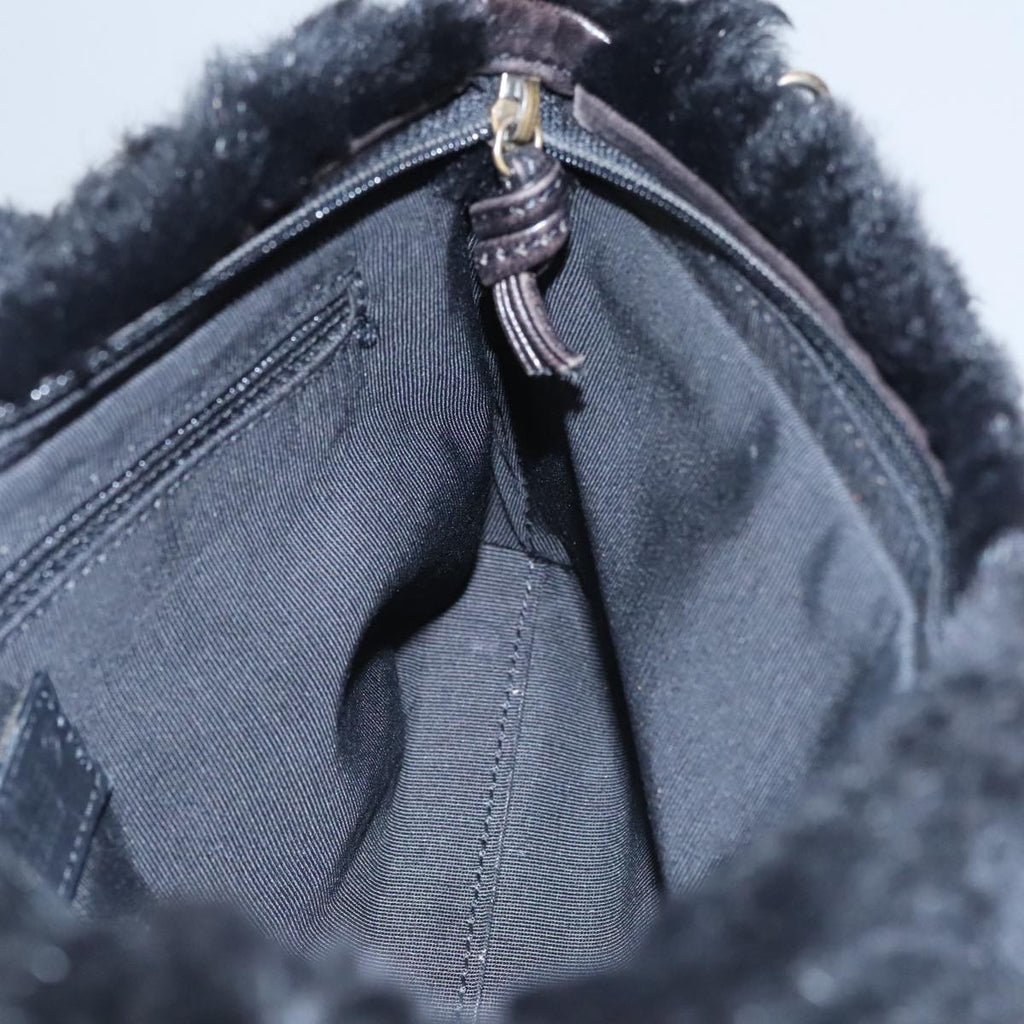 CHANEL Chain Shoulder Bag Leather Black CC 108324