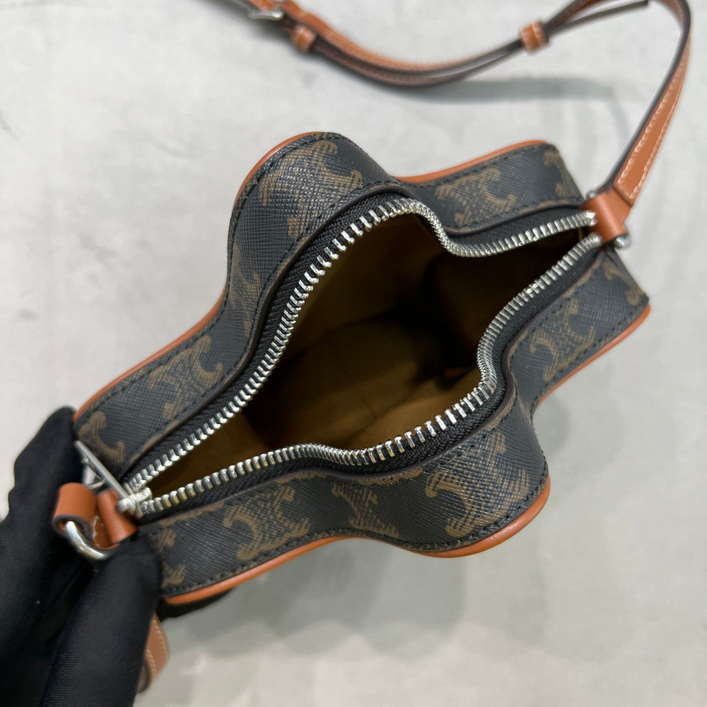 GLAMI Small Etoile In Triomphe Canvas Brown For Women 7in/18cm 198762BZJ.04LI