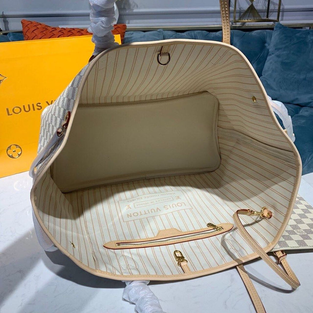 Louis Vuitton Neverfull GM Tote Bag Damier Azur Canvas Beige For Women, WomenÃ¢â‚¬â„¢s Handbags, Shoulder Bags 15.4in/39cm LV N41360