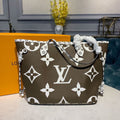 LV Neverfull MM Tote Bag Monogram Canvas Khaki/Beige For Women,  Shoulder Bags 12.2in/31cm LV M44568