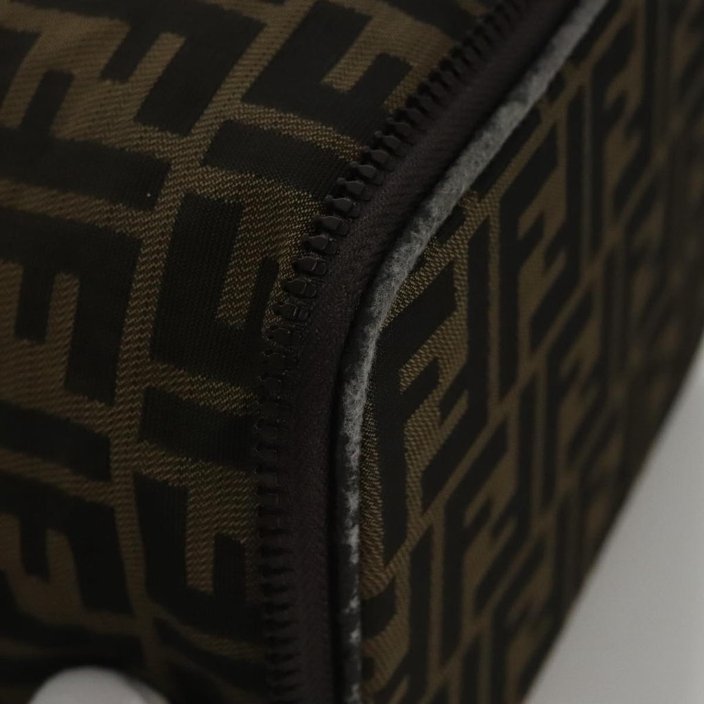 FENDI Zucca Canvas Vanity Pouch Brown Black 108539