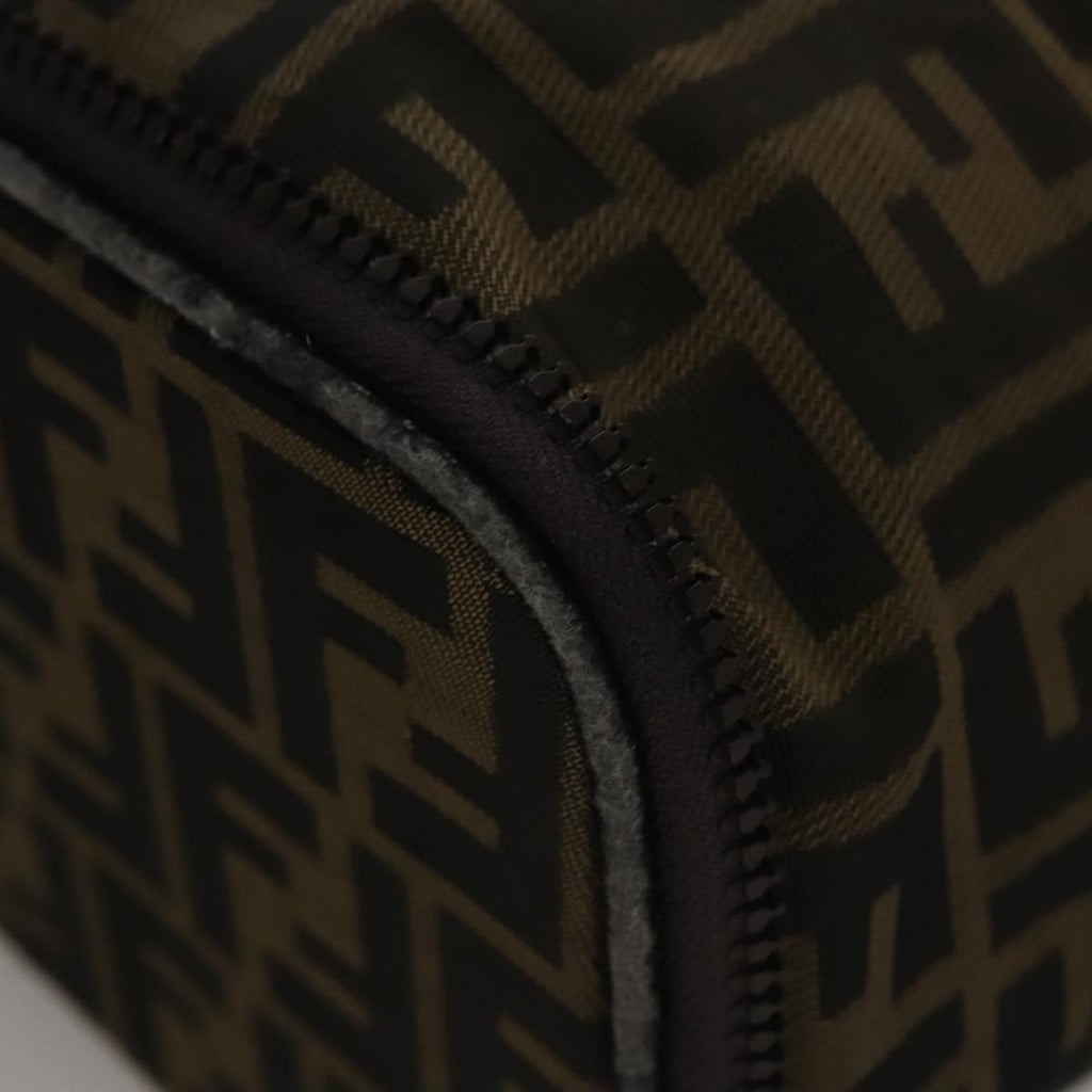 FENDI Zucca Canvas Vanity Pouch Brown Black 108539