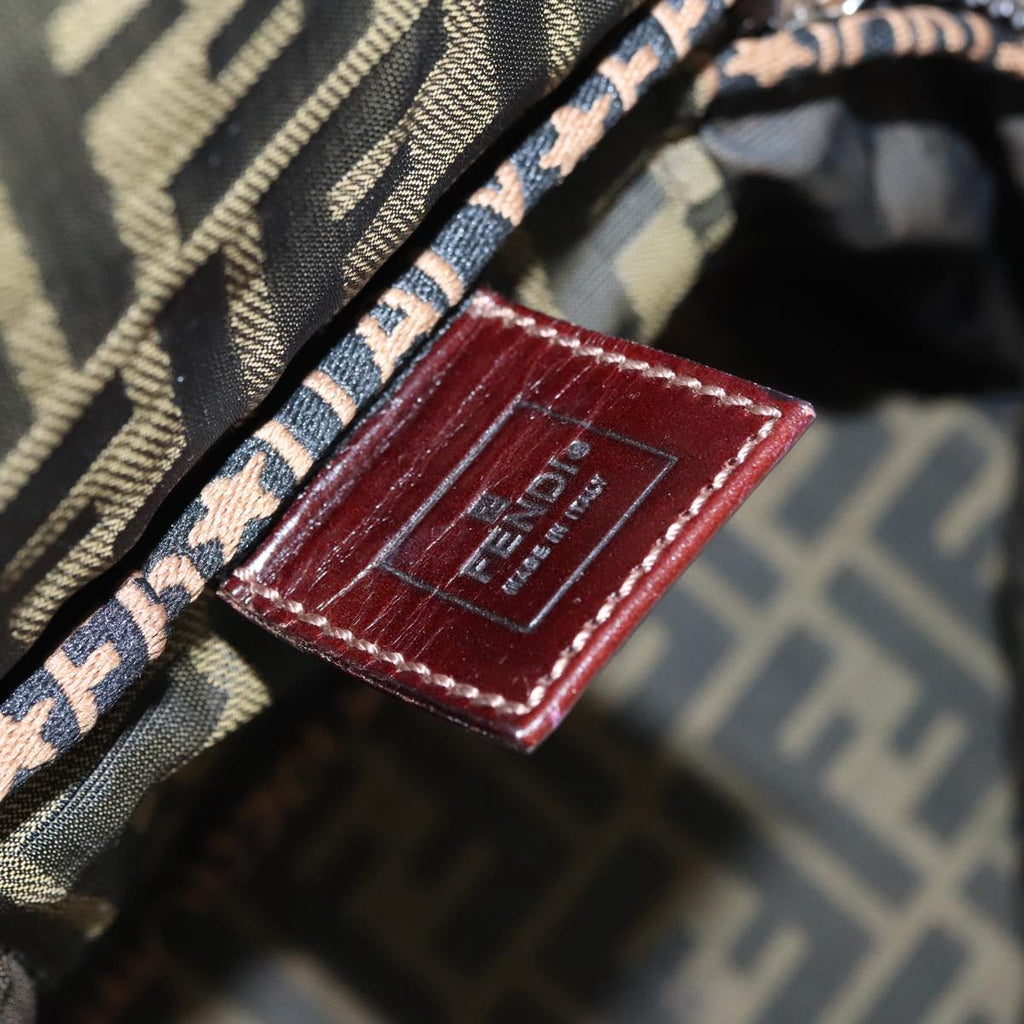 FENDI Zucca Canvas Vanity Pouch Brown Black 108539