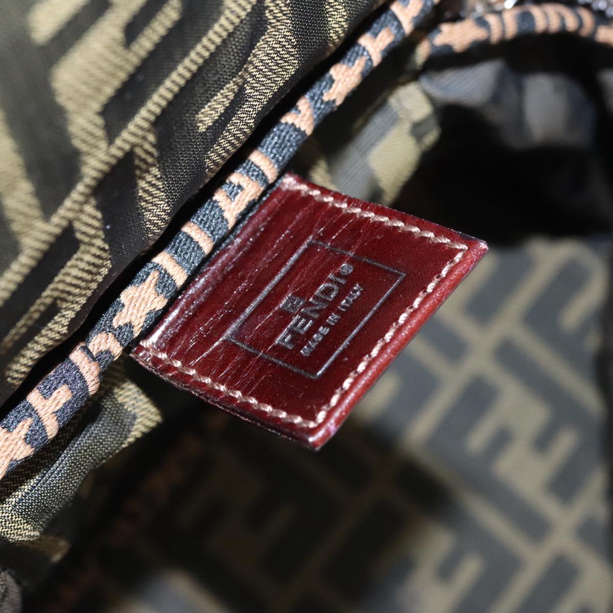 FENDI Zucca Canvas Vanity Pouch Brown Black 108539