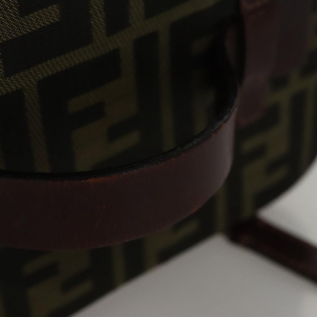 FENDI Zucca Canvas Vanity Pouch Brown Black 108539