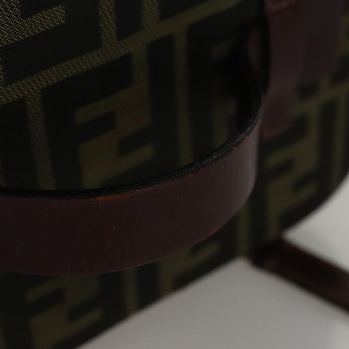 FENDI Zucca Canvas Vanity Pouch Brown Black 108539