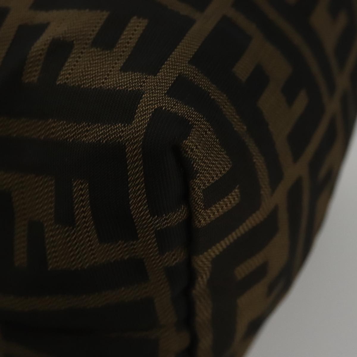 FENDI Zucca Canvas Hand Bag Brown Black 108546