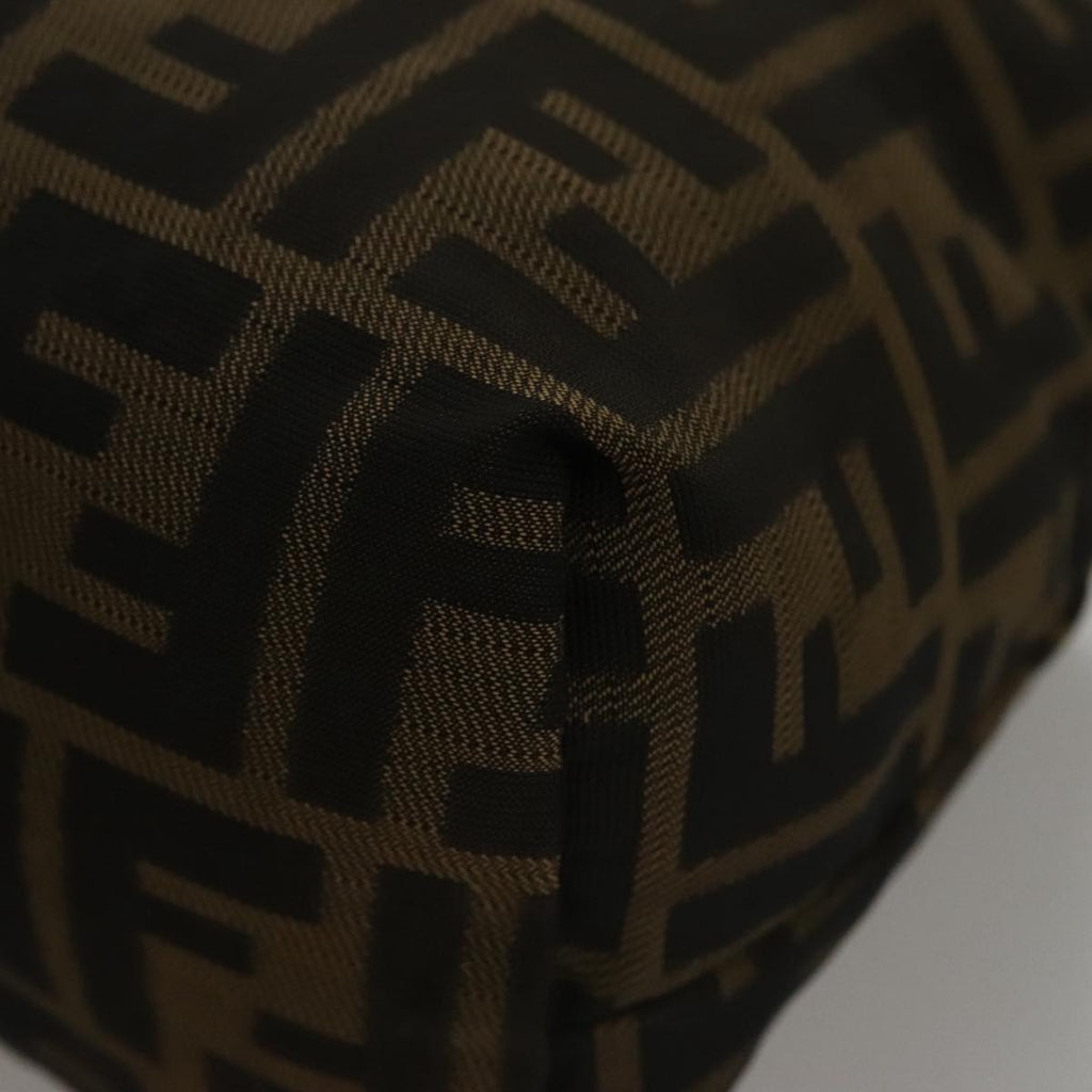 FENDI Zucca Canvas Hand Bag Brown Black 108546