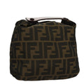 FENDI Zucca Canvas Hand Bag Brown Black 108546