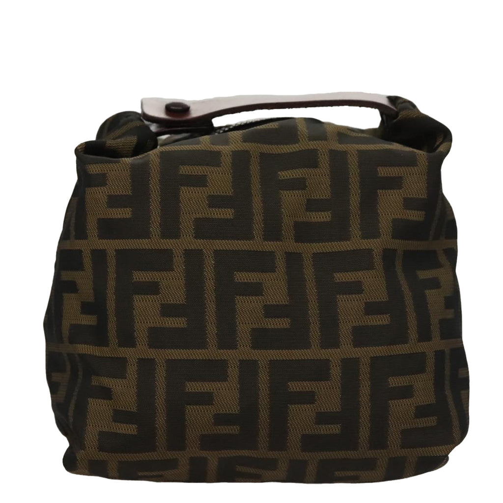 FENDI Zucca Canvas Hand Bag Brown Black 108546
