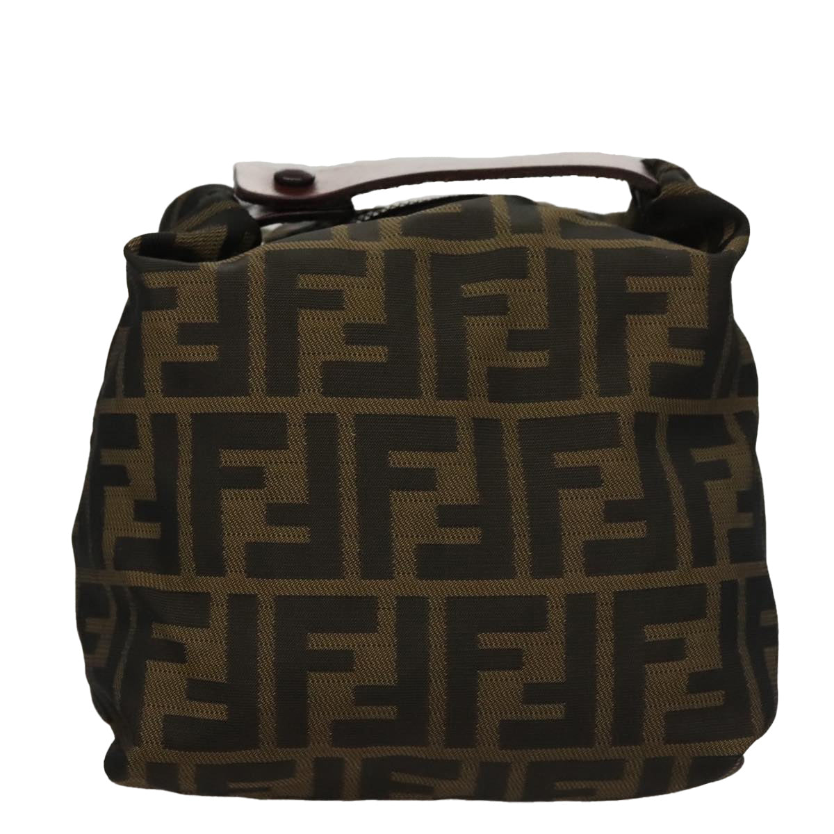 FENDI Zucca Canvas Hand Bag Brown Black 108546