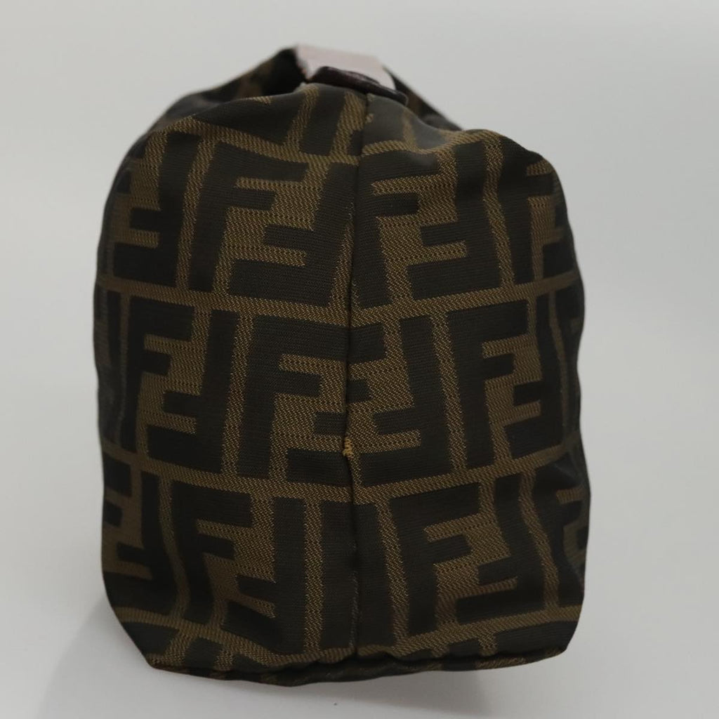 FENDI Zucca Canvas Hand Bag Brown Black 108546