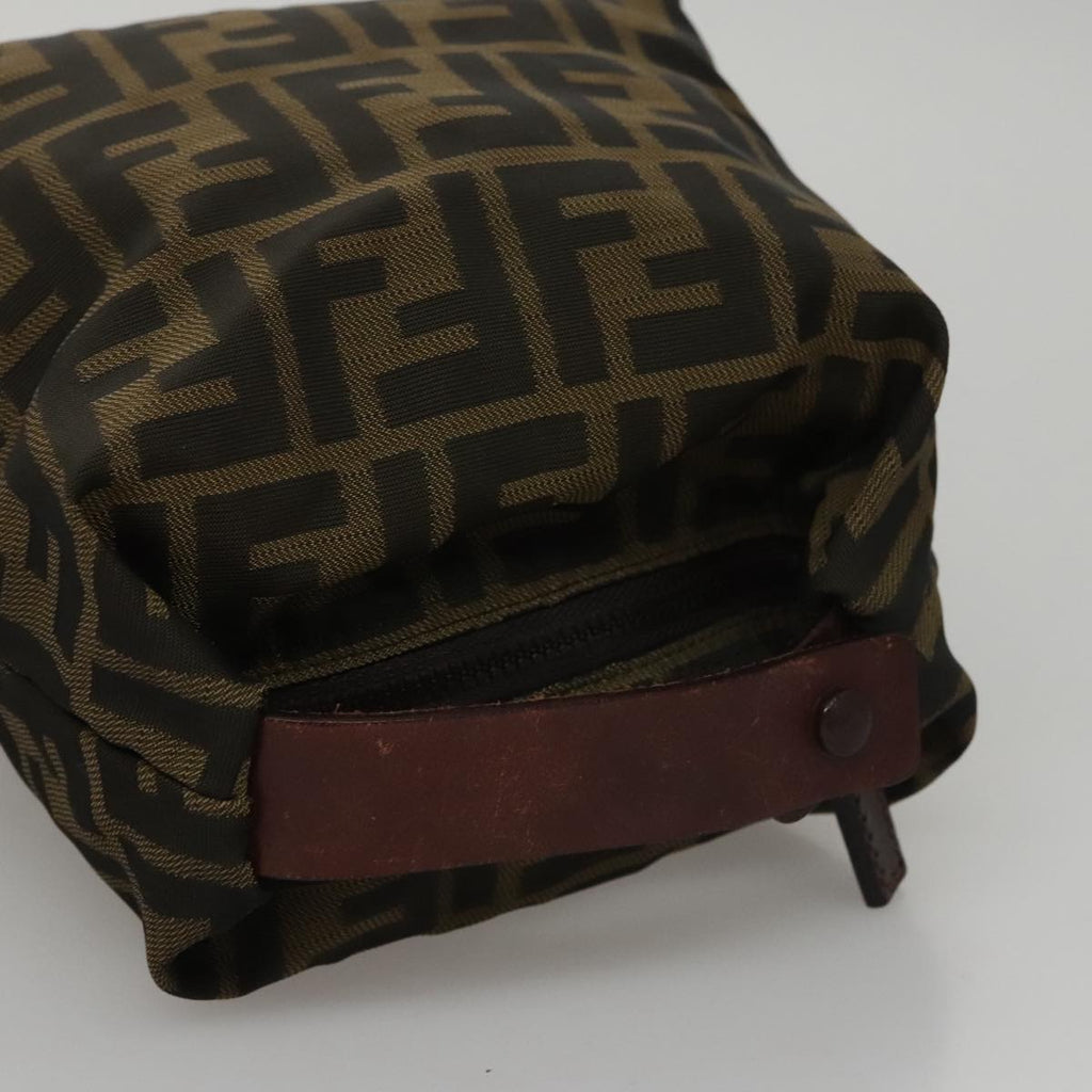FENDI Zucca Canvas Hand Bag Brown Black 108546
