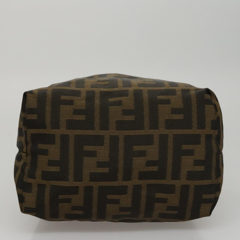 FENDI Zucca Canvas Hand Bag Brown Black 108546