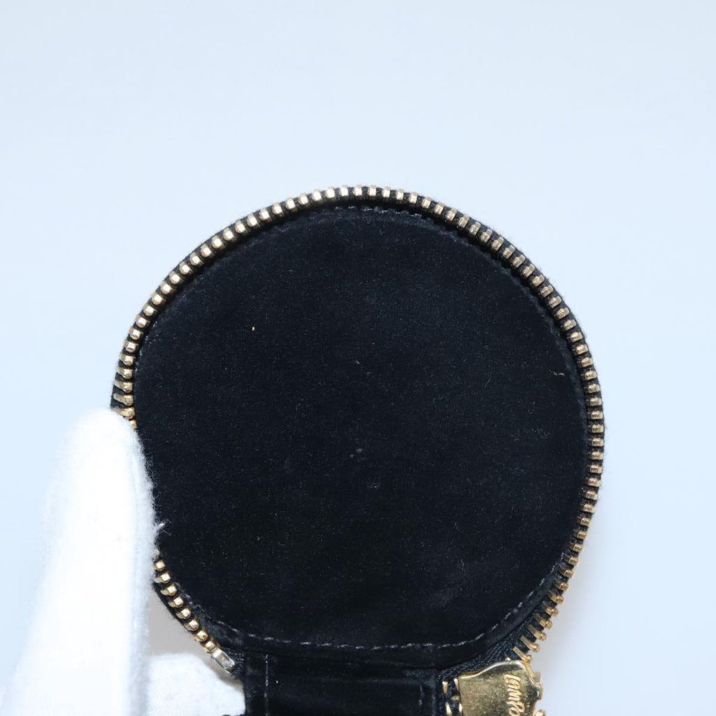 CHANEL COCO Mark Jewelry Case Caviar Skin Black Gold CC 108555