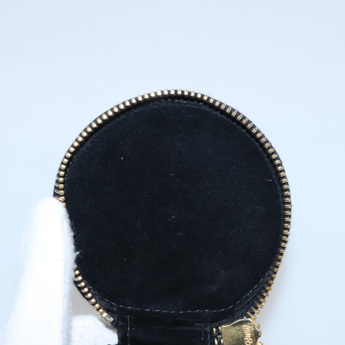 CHANEL COCO Mark Jewelry Case Caviar Skin Black Gold CC 108555