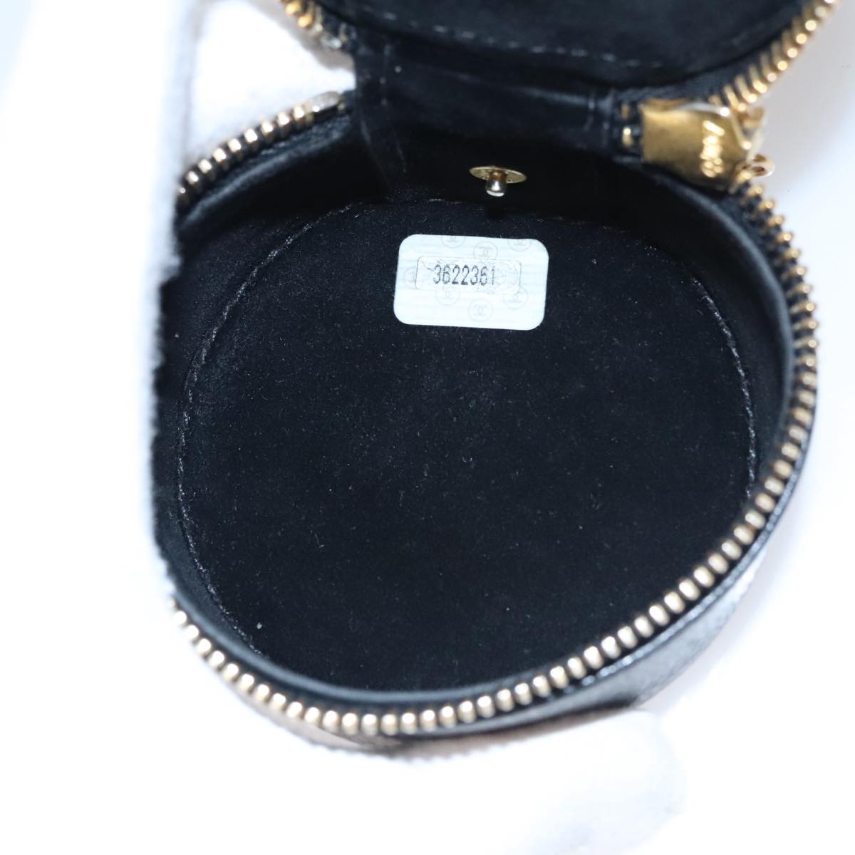 CHANEL COCO Mark Jewelry Case Caviar Skin Black Gold CC 108555
