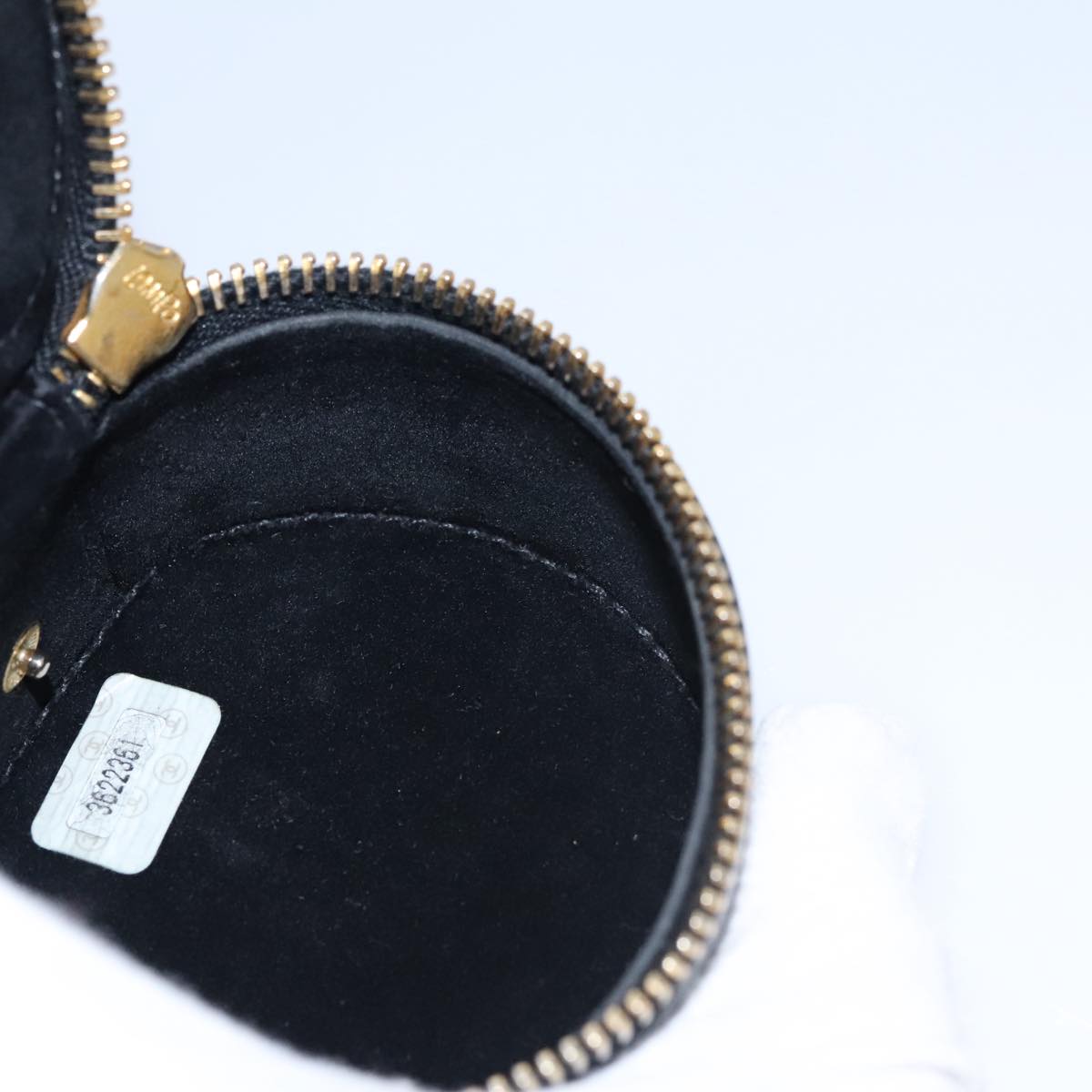 CHANEL COCO Mark Jewelry Case Caviar Skin Black Gold CC 108555