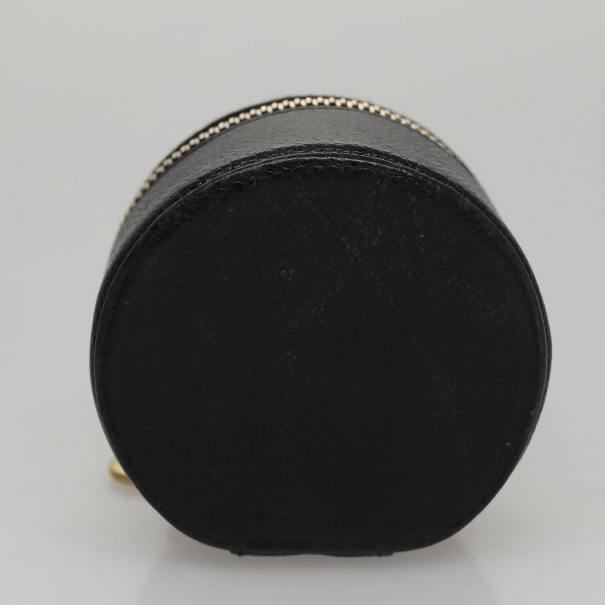 CHANEL COCO Mark Jewelry Case Caviar Skin Black Gold CC 108555