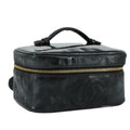 CHANEL COCO Mark vanity Pouch Patent leather Black Gold CC 108580