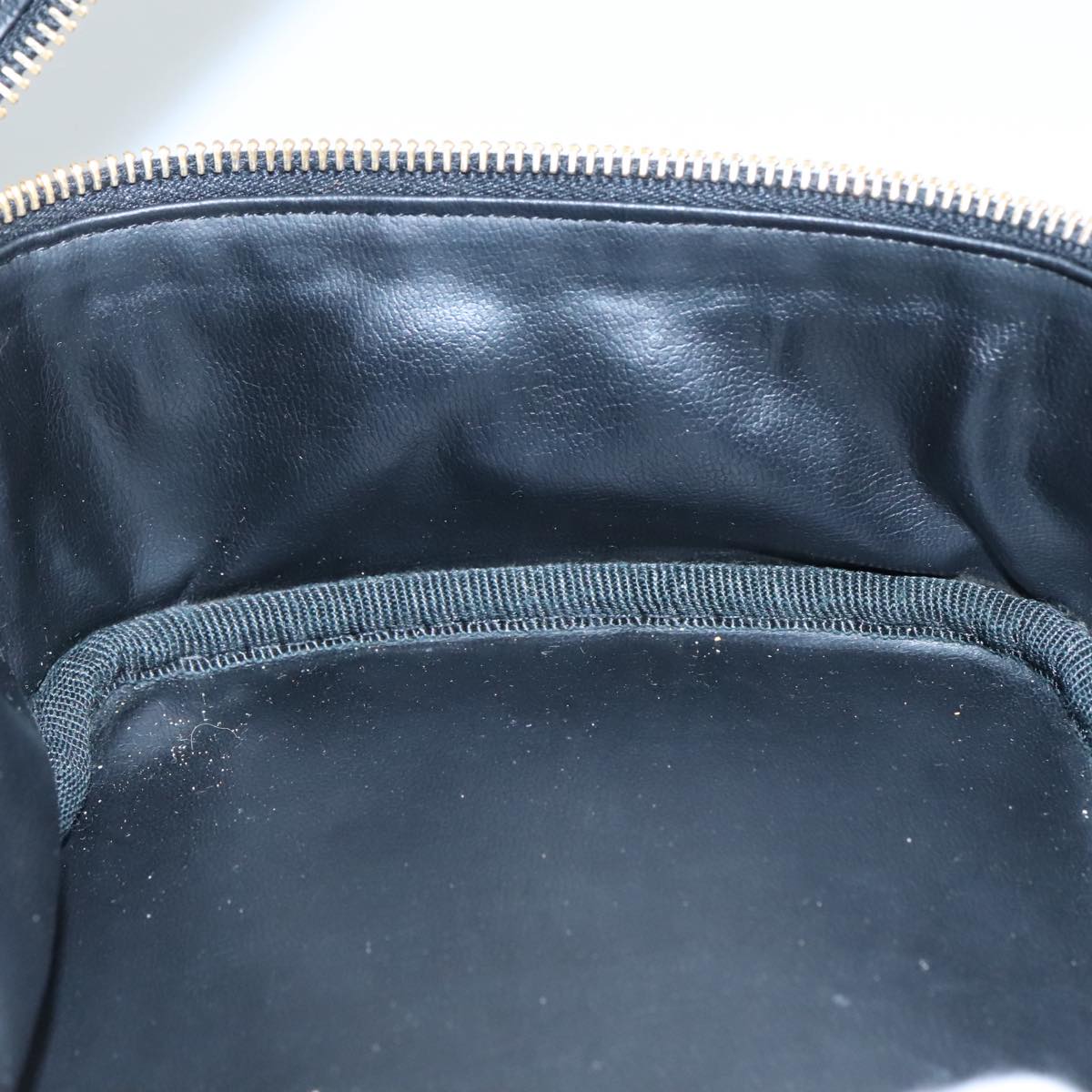 CHANEL COCO Mark vanity Pouch Patent leather Black Gold CC 108580