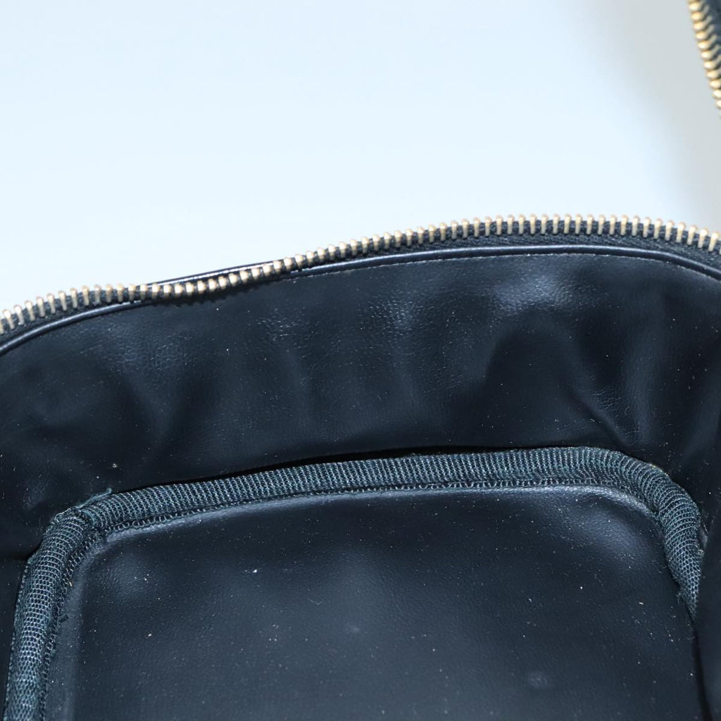CHANEL COCO Mark vanity Pouch Patent leather Black Gold CC 108580