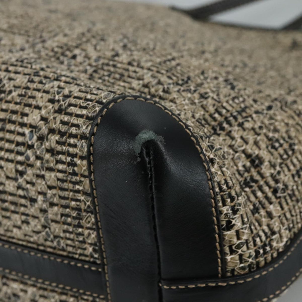 FENDI Zucca Canvas Tote Bag PVC Leather Beige Black 108584