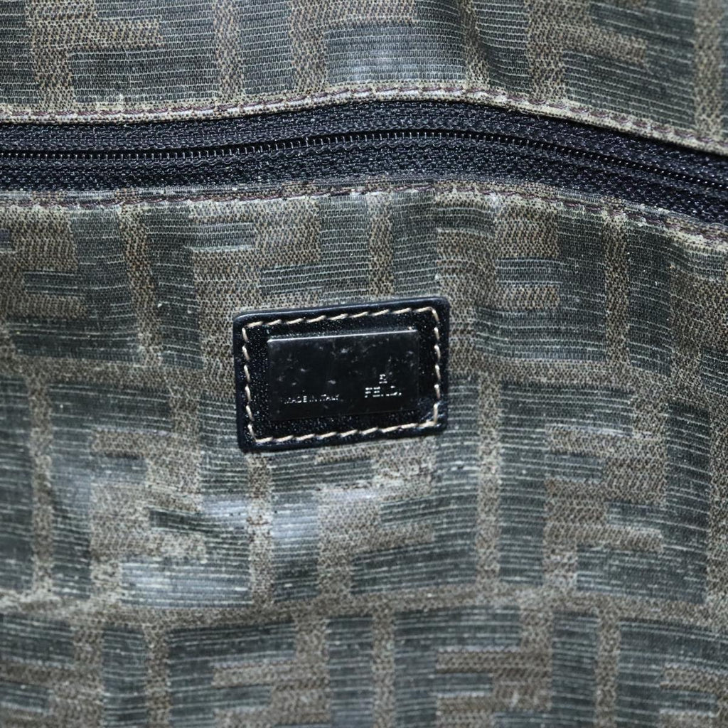 FENDI Zucca Canvas Tote Bag PVC Leather Beige Black 108584