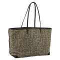 FENDI Zucca Canvas Tote Bag PVC Leather Beige Black 108584