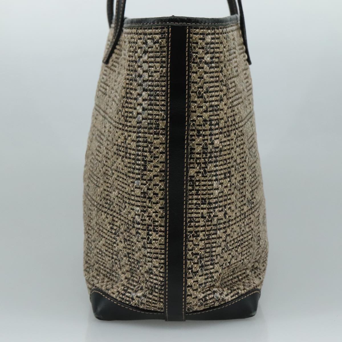 FENDI Zucca Canvas Tote Bag PVC Leather Beige Black 108584